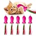 ZeyZoo Cat Toys Catnip 5PCS Floppy Fish Cat Toy Filled Soft Plush Pink Flopping Fish Chew Kitten Toys Catnip Wand Toy Attachment with Ribbons Interactive Cat Toys for Indoor Cats Kitten Play Chew - Image 3