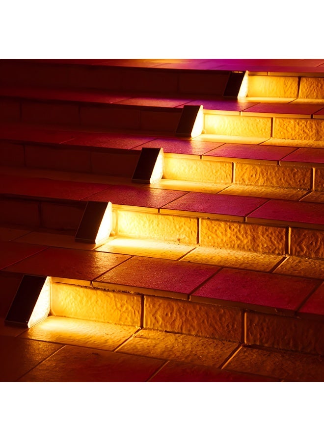 مصباح LED عالي اللمعان للسلم بالطاقة الشمسية، مصباح خطوات خارجي مقاوم للماء، مصباح حديقة، مصباح مسار، إضاءة حواف السلم