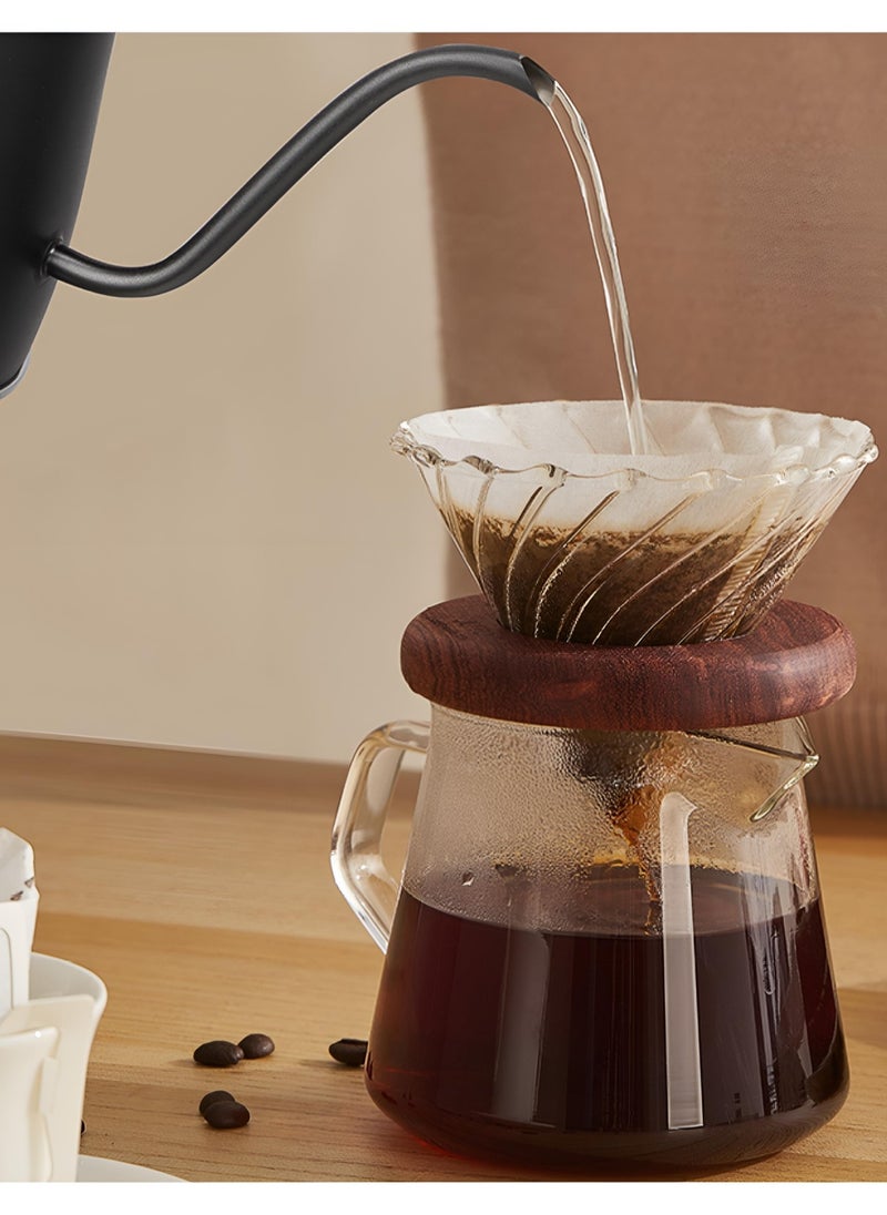 Brutelle Brutelle Gooseneck Kettle Hand-pour Coffee Kettle 800Ml 1000W Power Stainless Steel Material Matte Black Suitable for Home Office Dormitory  - Image 4