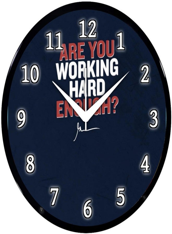 Babawill Motivational Quote Wall Clock - are You Working Hard Enough? Round Analog Clock for Home & Office Décor (26 x 26 x 6 cm) - Image 1