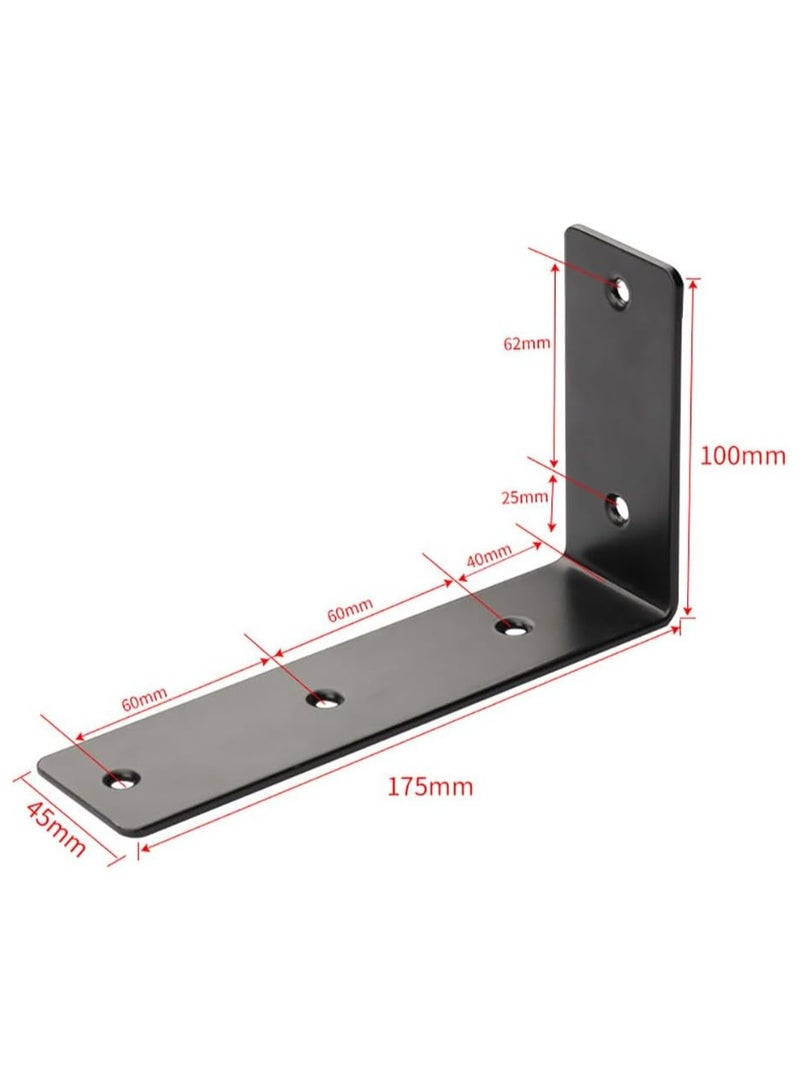Rubik Shelf Brackets 7 inch - 2pcs L Shaped 90-Degree Right Angle Heavy Duty Corner Brace Joint Brackets for Table Bench Space Saving DIY - Black  - Image 3