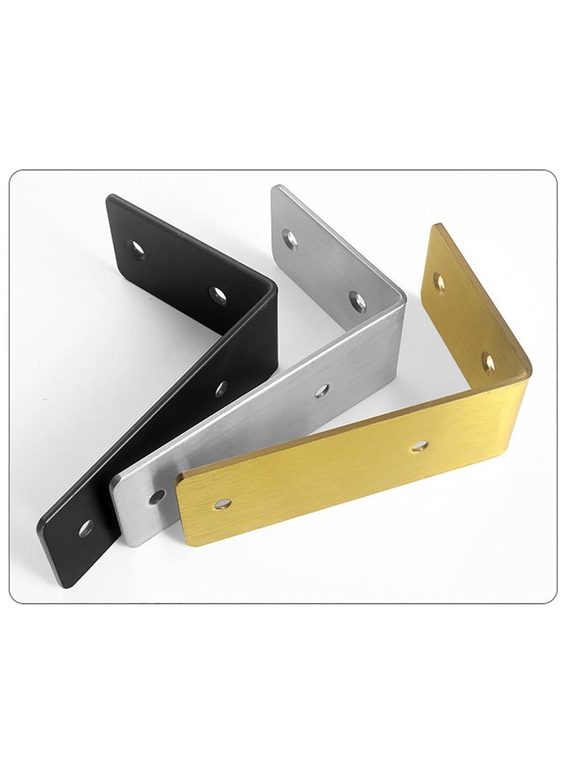 Rubik Shelf Brackets 7 inch - 2pcs L Shaped 90-Degree Right Angle Heavy Duty Corner Brace Joint Brackets for Table Bench Space Saving DIY - Black  - Image 5