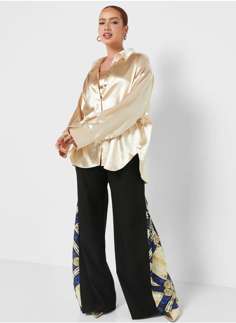 Nocturne Patterned Tape Flared Pants