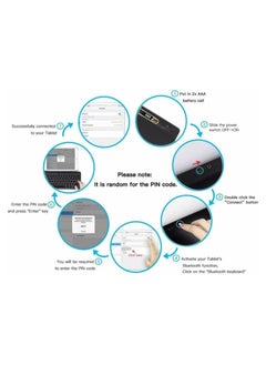 AirTab Keyboard, French English Portable Slip Resistant Panel Tablet Keyboard for Home Office for Phone  - Image 4