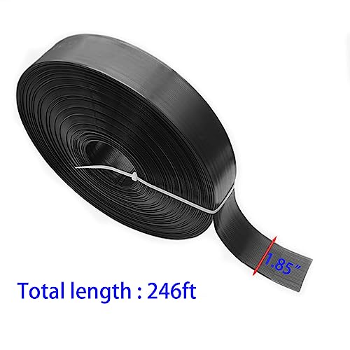 Qlvily Chain Link Fence Privacy Tape, 246ft x 0.15ft Chain Link Fence Slats, Fence Covering Privacy, Black (200PCS Button + Puncher Included) - Image 2