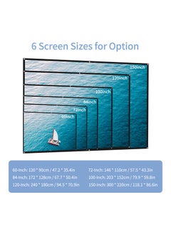 NIBEMINENT Full HD Projector Screen With Hook Set White/Black  - Image 4