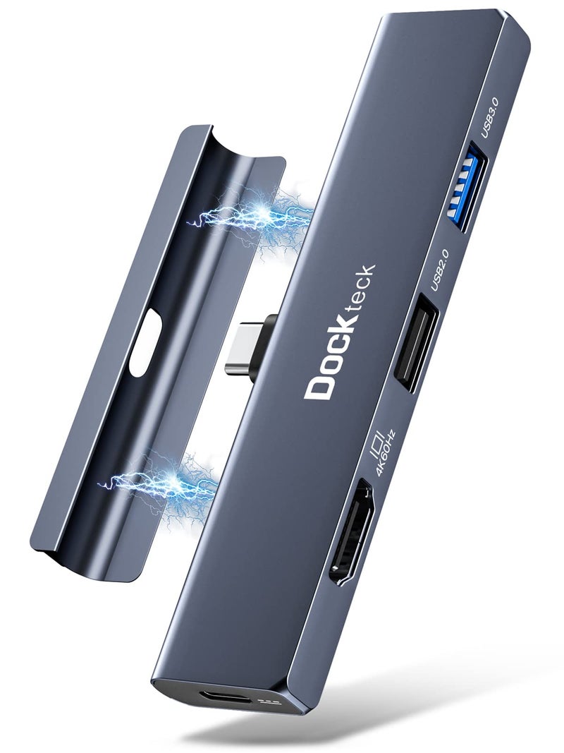 Dockteck iPad Pro USB C Hub Multiport Adapter - Dockteck USBC Hub 5 in 1 with 100W PD, 4K 60Hz HDMI, Audio, USB 3.0, USB C Dock with Magnetic Grip for iPad Pro 12.9 2021 2020 2018, iPad Air, iPad mini 6 - Image 1
