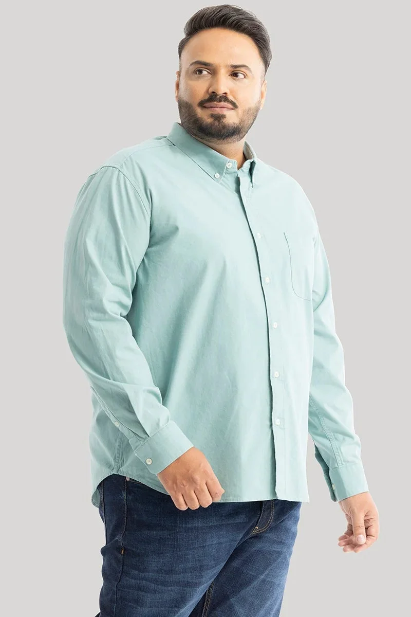 SNITCH Lucia Light Blue Plain Plus Size Shirts