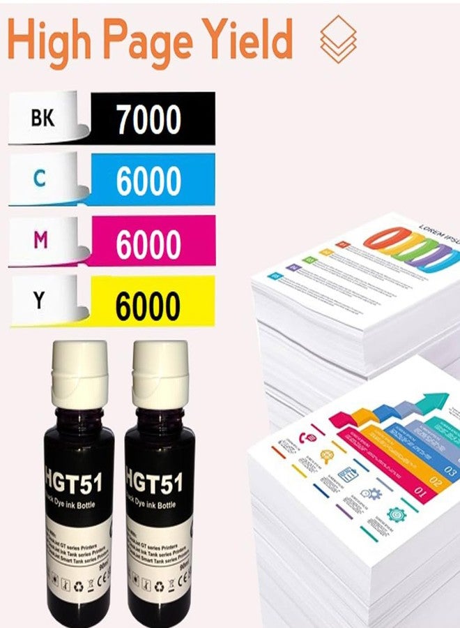 Hynear GT51/53Xl Refill Ink Bottle Tank Compatible for 115,310,315,316,319,410,415,419,500,515,516,530,GT5810,GT5820,GT5811,GT5821 Printers (90ml X 2 Bottle/Black) - Image 3