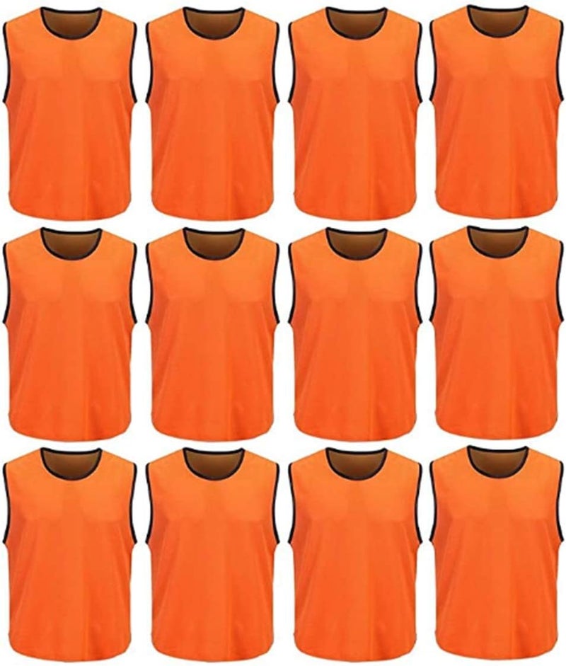 DreamHigh DH Mens Soccer Sports Team Practice Pinnies Scrimmage Training Mesh Vests -12 Pcs Pack - Image 1
