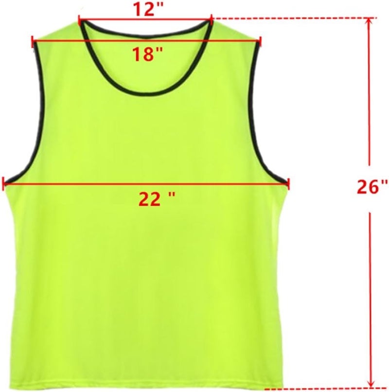 DreamHigh DH Mens Soccer Sports Team Practice Pinnies Scrimmage Training Mesh Vests -12 Pcs Pack - Image 2