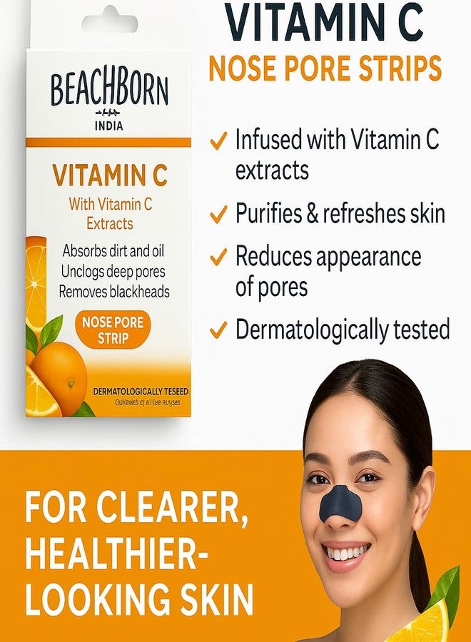 BEACHBORN INDIA Nose Pore Strip with Vitamin C Extracts I Absorbs dirt and Oil unclogs Deep Pores Remove Blackheads for Men & Women - Image 3
