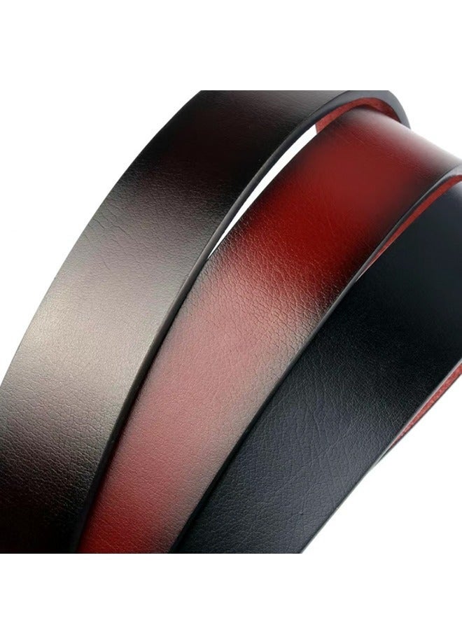 Men's Faux Leather Belt Pin Buckle Belt (Black) - Image 3