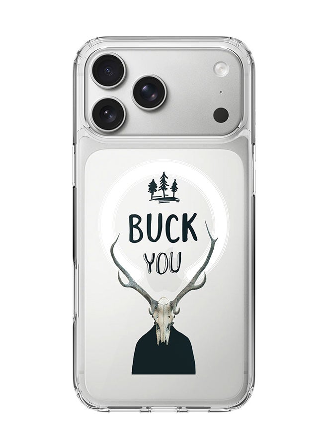 Stylizedd Classic Clear MagSafe Case for iPhone 17 Pro Max , Hybrid Soft Case Flexible Edges Anti Drop TPU PC Gel Thin Transparent Cover [ Designed for iPhone 17 Pro Max ] - Buck You