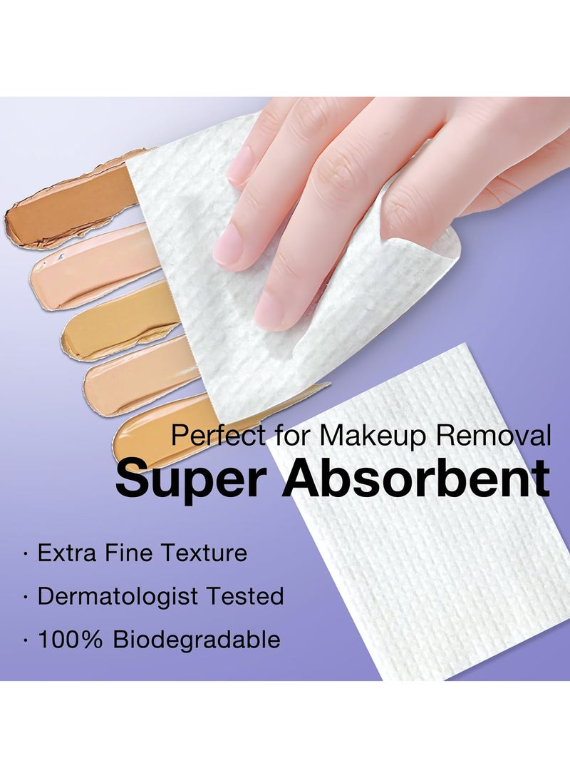 50 Count Disposable Face Towels – Ultra-Soft, Hygienic, Facial Cleansing Towels for Sensitive & Acne-Prone Skin, Biodegradable Makeup Remover Dry Wipes, Clean Facial Towels Wash Cloth, 25cm×30cm - Image 4
