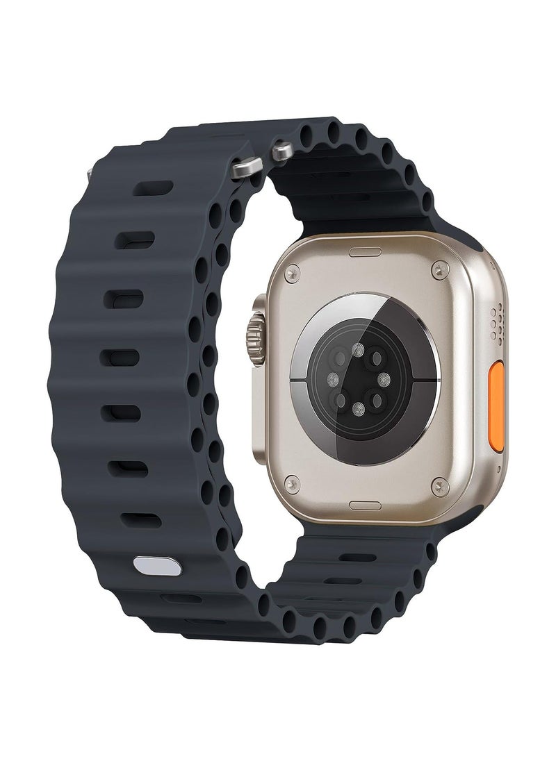 Color Fans - Soft Silicone Ocean Sports Strap Compatible Apple Watch 41mm 40mm 38mm for Men Women, Adjustible Watch Band for Apple Watch SE/Series 9/8/7/6/5/4/3/2/1 - Midnight - Image 1
