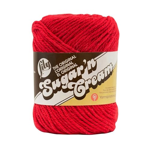 Lily Bulk Buy: Lily Sugar 'n Cream 100% Cotton Solid Yarn (2-Pack) ~ RED # 0095~2.5 oz. Skeins - Image 1
