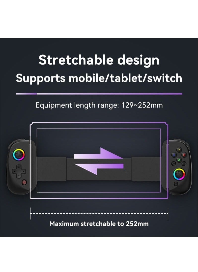 Generic - D8 Wireless Telescopic Game Controller Bluetooth-compatible 5.2 Extendable Game Console Joystick For Android iPhone Gamepad (Star Black) - Image 1