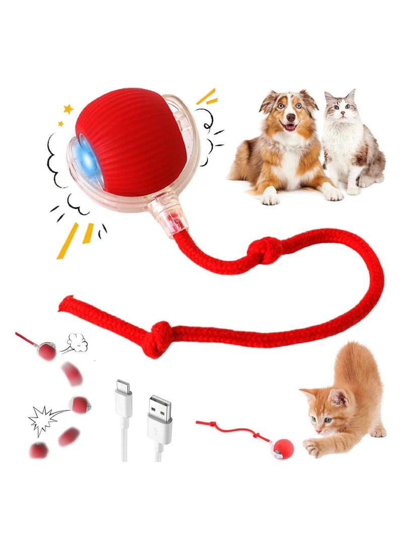 Chewie Ball - Chewie Viral Rolling Ball, Interactive Cat Ball Toy, Chewie Ball For Dogs, Smart Automatic Rolling Pet Ball, Automatic 360° Rotating Rolling Ball With Usb Charging (Red) - Image 1