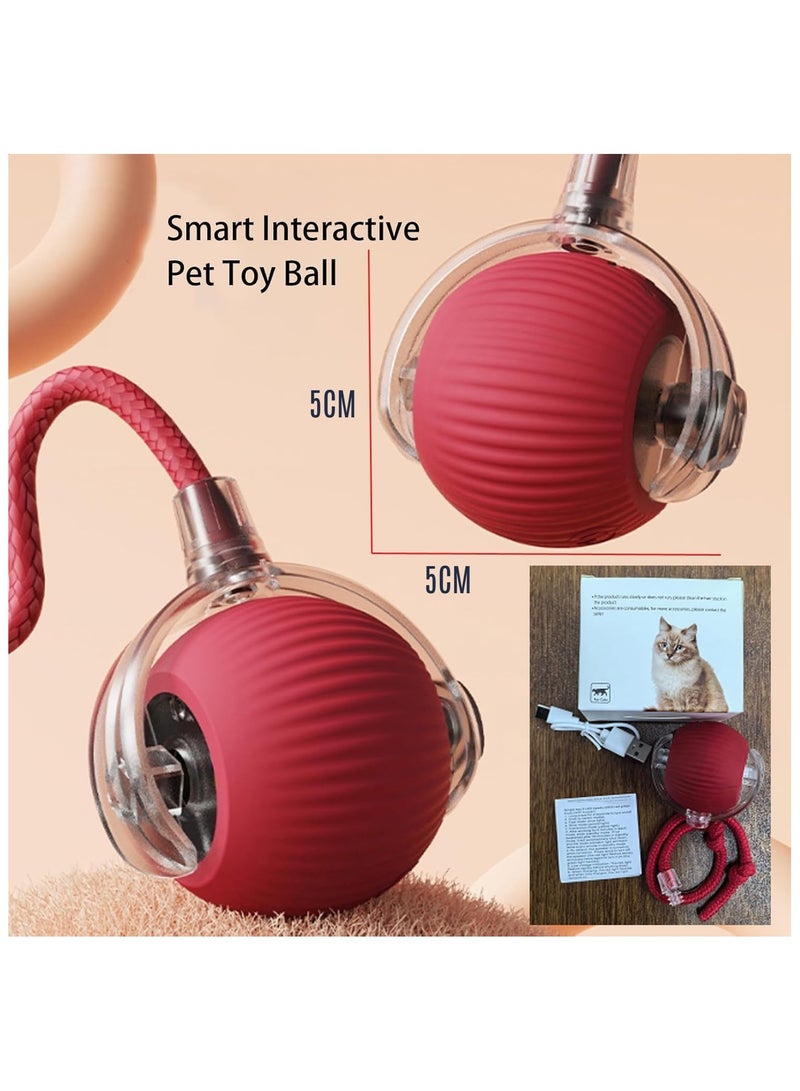 Chewie Ball - Chewie Viral Rolling Ball, Interactive Cat Ball Toy, Chewie Ball For Dogs, Smart Automatic Rolling Pet Ball, Automatic 360° Rotating Rolling Ball With Usb Charging (Red) - Image 2