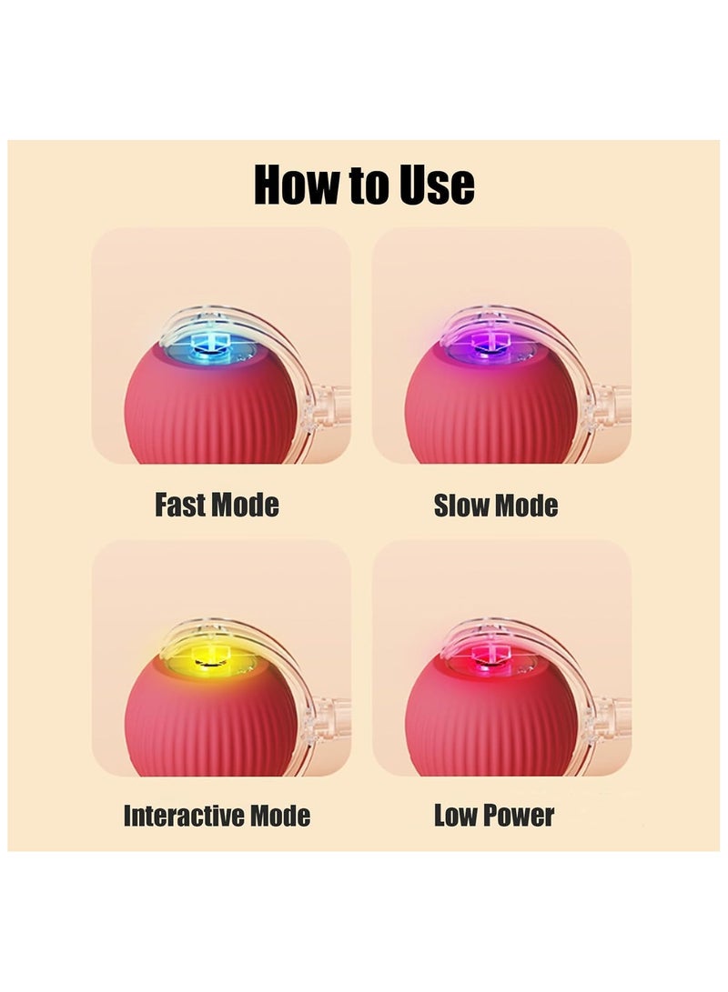 Chewie Ball - Chewie Viral Rolling Ball, Interactive Cat Ball Toy, Chewie Ball For Dogs, Smart Automatic Rolling Pet Ball, Automatic 360° Rotating Rolling Ball With Usb Charging (Red) - Image 5