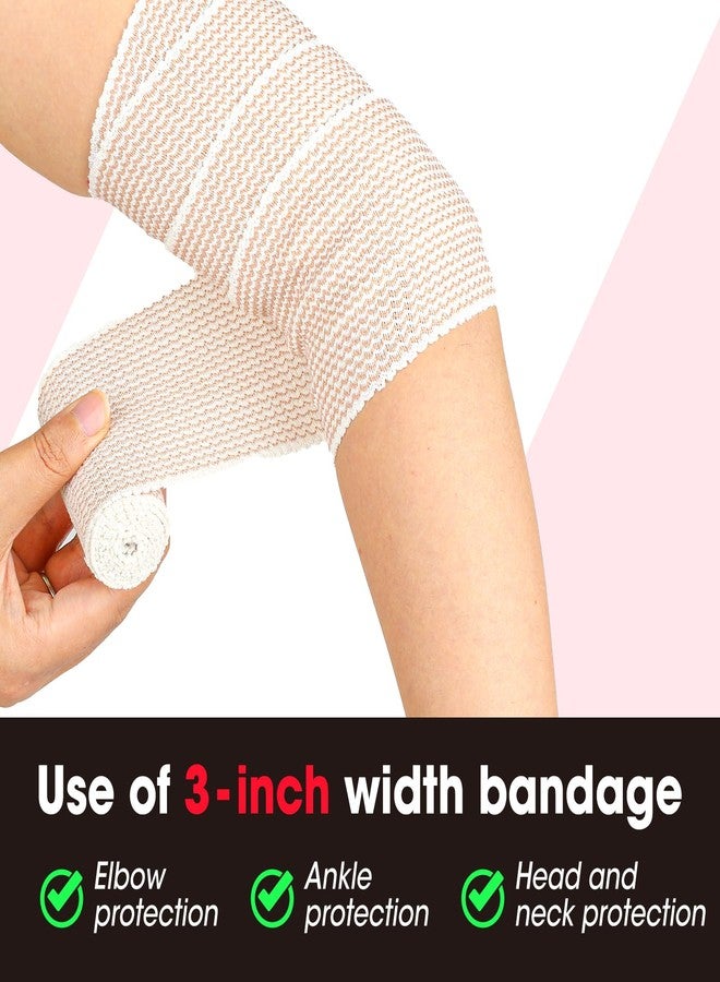 YesBes 6 Pack Premium Elastic Bandage Wrap, 2x3in, 2x4in, 2x6in Cotton Latex Free Compression Bandage Wrap, Hook & Loop Fasteners at Both Ends, Lymphedema Wraps for Legs, Ankle, Knee, Tummy - Image 5