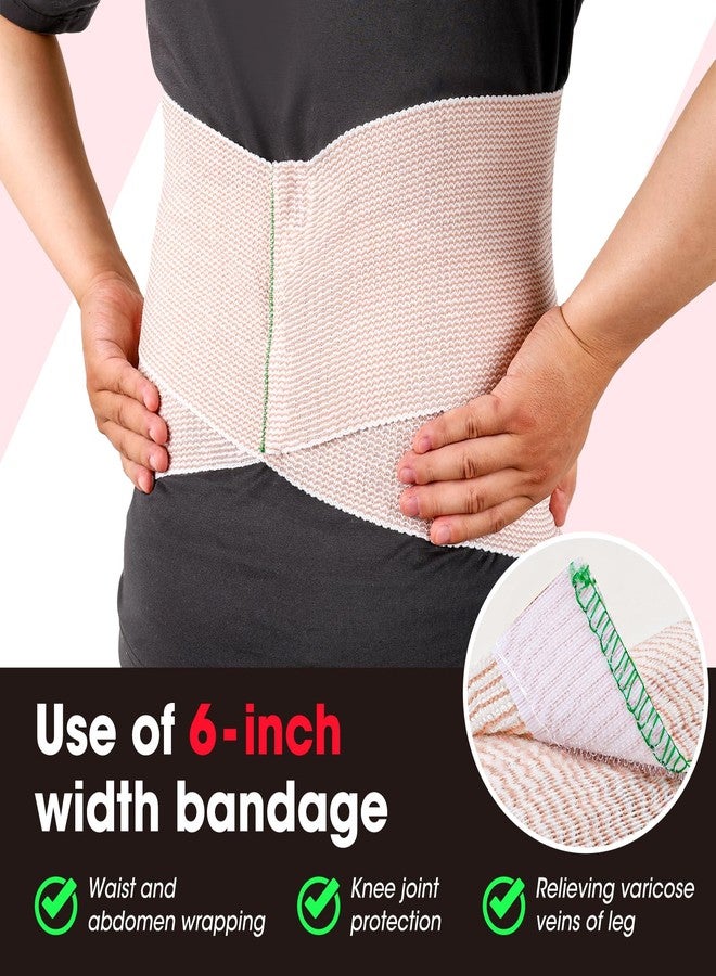 YesBes 6 Pack Premium Elastic Bandage Wrap, 2x3in, 2x4in, 2x6in Cotton Latex Free Compression Bandage Wrap, Hook & Loop Fasteners at Both Ends, Lymphedema Wraps for Legs, Ankle, Knee, Tummy - Image 3