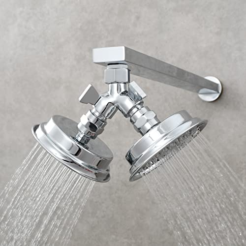 Tecmolog Brass Shower Splitter 2 Way Shower Arm Diverter with Shut Off Valve G 1/2 for Shower Head Chrome, DSF017 - Image 2