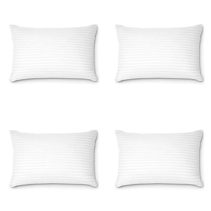 RECTANGULAR 14X20 INCHES CUSHION SET OF 4 ADA MICROFIBER HOTEL QUALITY PREMIUM FIBRE SOFT CUSHION LUMBAR PILLOW FILLER WHITE
