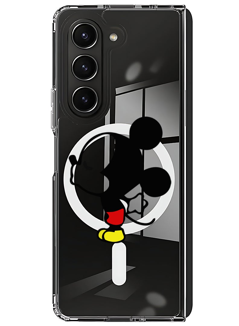 Theodor Magnetic Case for Samsung Galaxy Z Fold 5 Compatible with MagSafe Wireless Charging, Shockproof Phone Bumper Cover Mickey Kissing - Image 1
