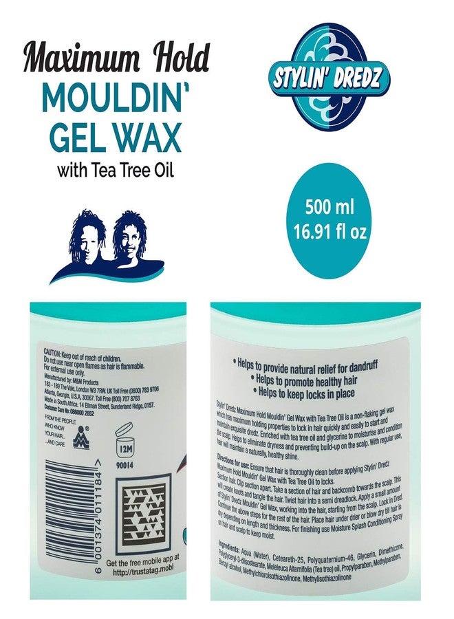 Stylin Dredz Mouldin' Gel Wax with Tea Tree Oil - Twist n Lock - Maximum hold (500 ml, Single) - Image 2