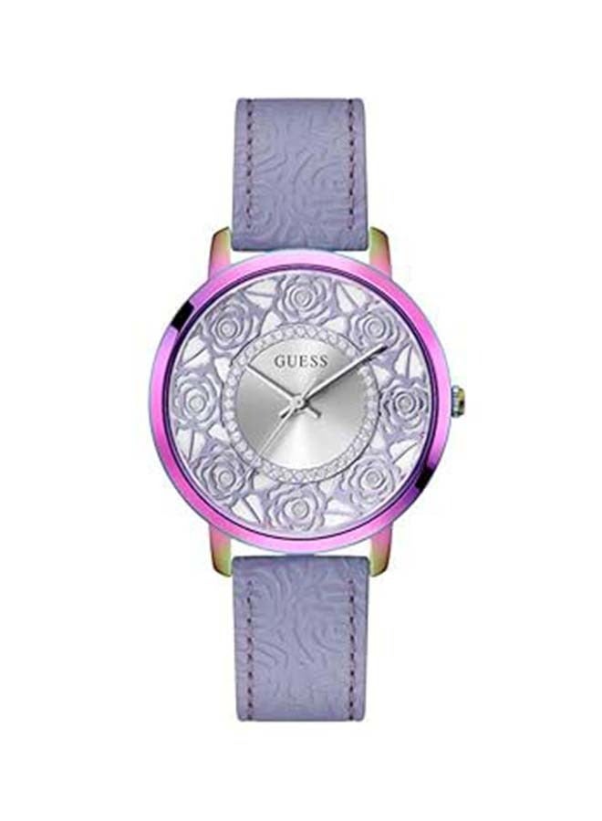 GUESS Women's Analog Round Shape Leather Wrist Watch - 40 Mm- GW0529L4 - Image 1