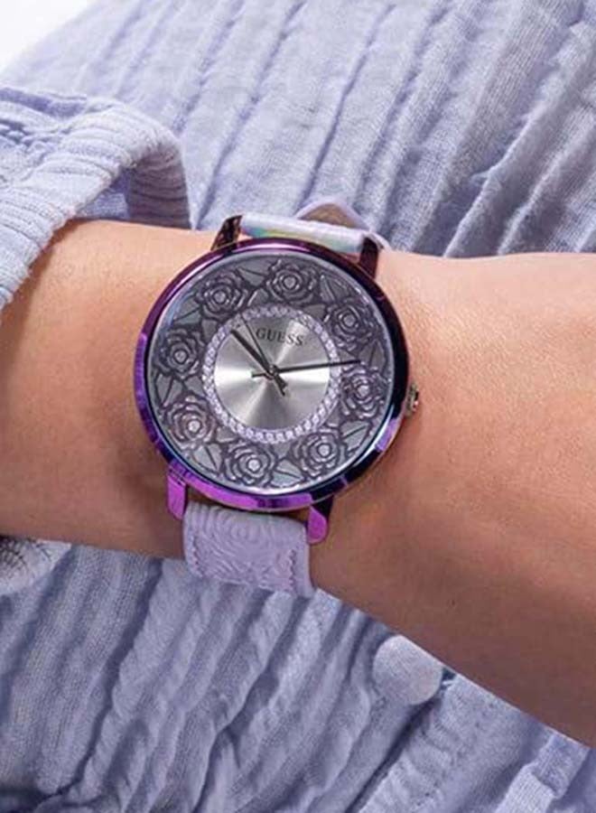 GUESS Women's Analog Round Shape Leather Wrist Watch - 40 Mm- GW0529L4 - Image 3