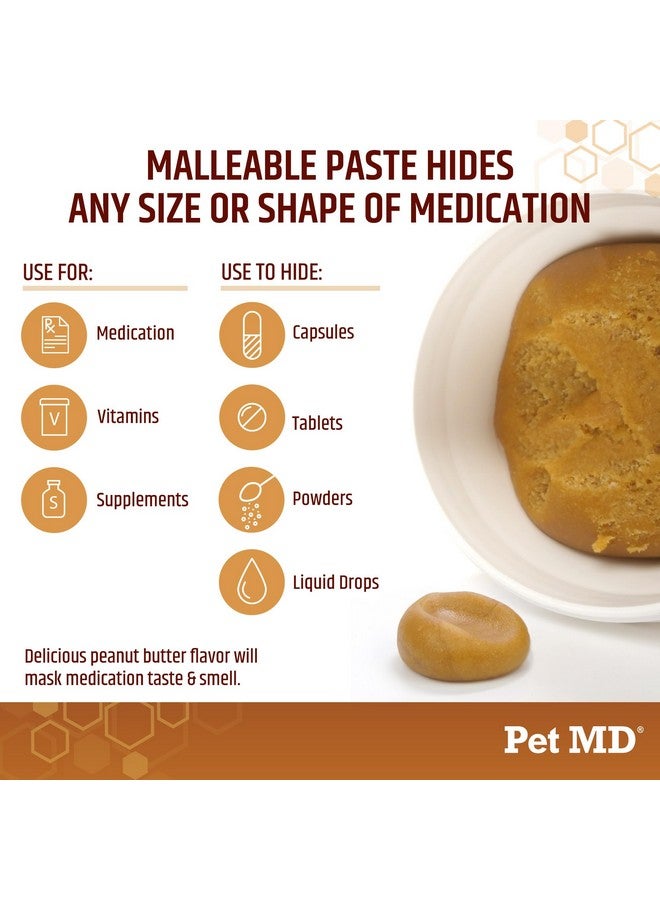 Pet MD Wrap A Pill Peanut Butter Flavor Pill Paste for Dogs - Make a Pocket or Pouch to Hide Pills & Medication - 8 oz - Image 2