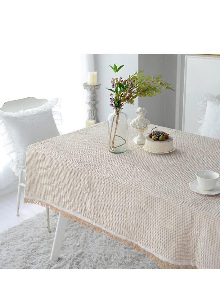 Tablecloth 130 * 180CM Table Cover Simple Design Cotton Linen Cloth Tea Table Cover for Living Room Hotel Coffee Table  - Image 1