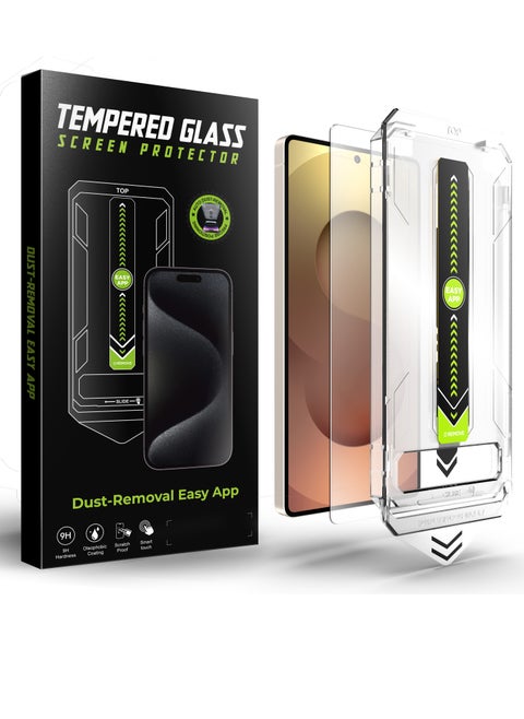 Screen Protector Samsung S25 Plus/S24 Plus Clear, Easy Installation High Quality, 9H Hardness, A++ Grade Protect your phone screen with top-tier quality using a clear, custom-fit tempered glass protector. It features ultra-precise, effortless installation with a smart alignment frame, ensuring a perfect, bubble-free fit in one touch. Crafted from premium Asahi Japanese tempered glass, rated 9H for maximum scratch resistance, and certified A++ for durability and clarity. Supports full touch sensitivity, fingerprint resistance, and ultra-clear transparency — with a stylish black edge.