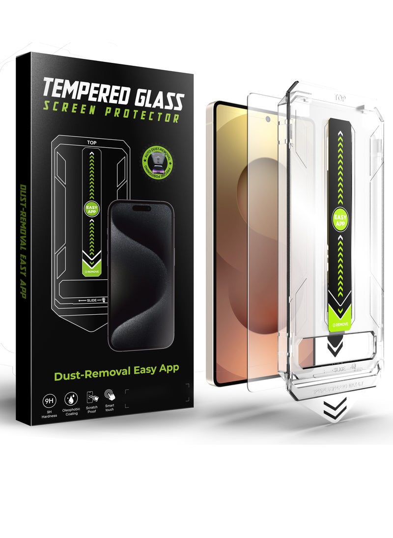 Screen Protector Samsung S25 Plus/S24 Plus Clear, Easy Installation High Quality, 9H Hardness, A++ Grade Protect your phone screen with top-tier quality using a clear, custom-fit tempered glass protector. It features ultra-precise, effortless installation with a smart alignment frame, ensuring a perfect, bubble-free fit in one touch. Crafted from premium Asahi Japanese tempered glass, rated 9H for maximum scratch resistance, and certified A++ for durability and clarity. Supports full touch sensitivity, fingerprint resistance, and ultra-clear transparency — with a stylish black edge.