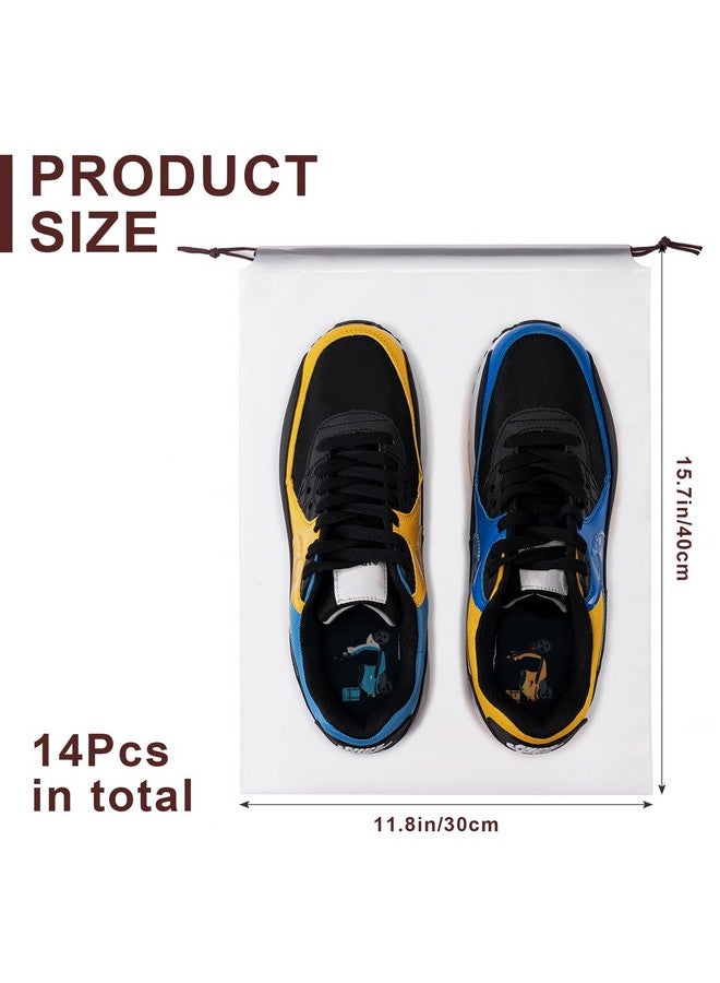 Hoewina Transparent Shoe Bags for Travel with Rope 14PCS Large Clear Shoe Bag Storage 11.8in X 15.7in Portable Travel Shoe Bags for Men and Women, Translucent 14pcs - Image 3