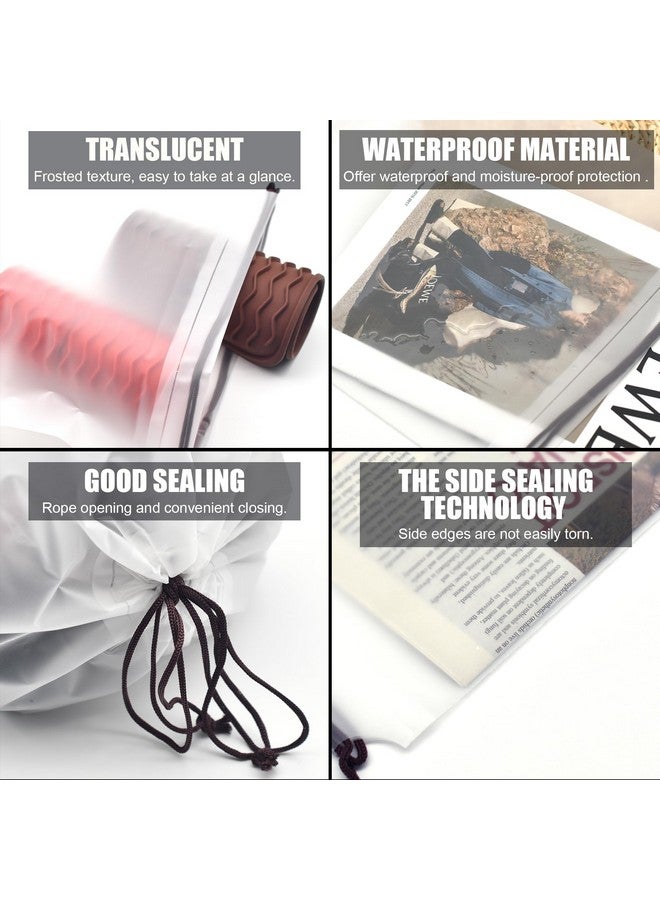 Hoewina Transparent Shoe Bags for Travel with Rope 14PCS Large Clear Shoe Bag Storage 11.8in X 15.7in Portable Travel Shoe Bags for Men and Women, Translucent 14pcs - Image 4