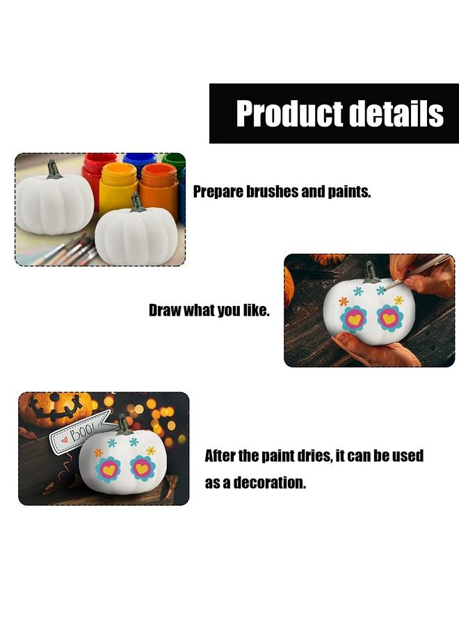 CCINEE 12Pcs White Artificial Pumpkinsassorted Size Foam Pumpkins For Halloween Thanksgiving Fall Table Centerpiece Party Decoration - Image 4