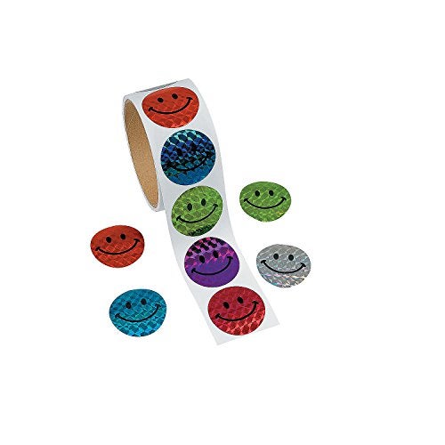 Fun Express - Prism Smile Face Stickers (100pc) - Stationery - Stickers - Roll - 1 Piece - Image 3
