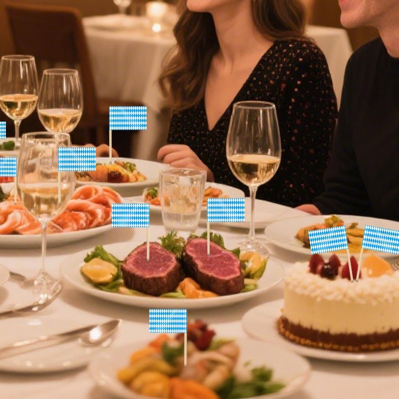 Oktoberfest Appetizer Flags 100 Bavaros Sticks For Cocktail Snacks And Charcuterie Decoration - Image 3