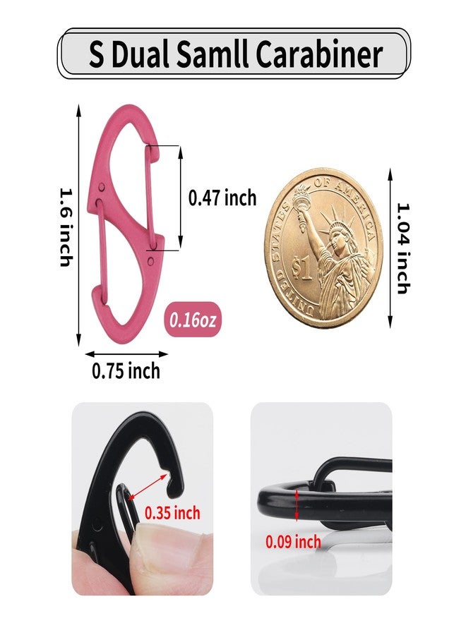 SWATOM Mini Dual Wire Gate S Carabiner Clip Small Snap Hook (Mix Colors 20P) - Image 2