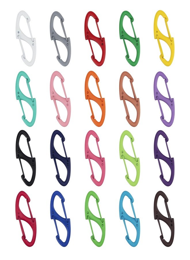 SWATOM Mini Dual Wire Gate S Carabiner Clip Small Snap Hook (Mix Colors 20P) - Image 1