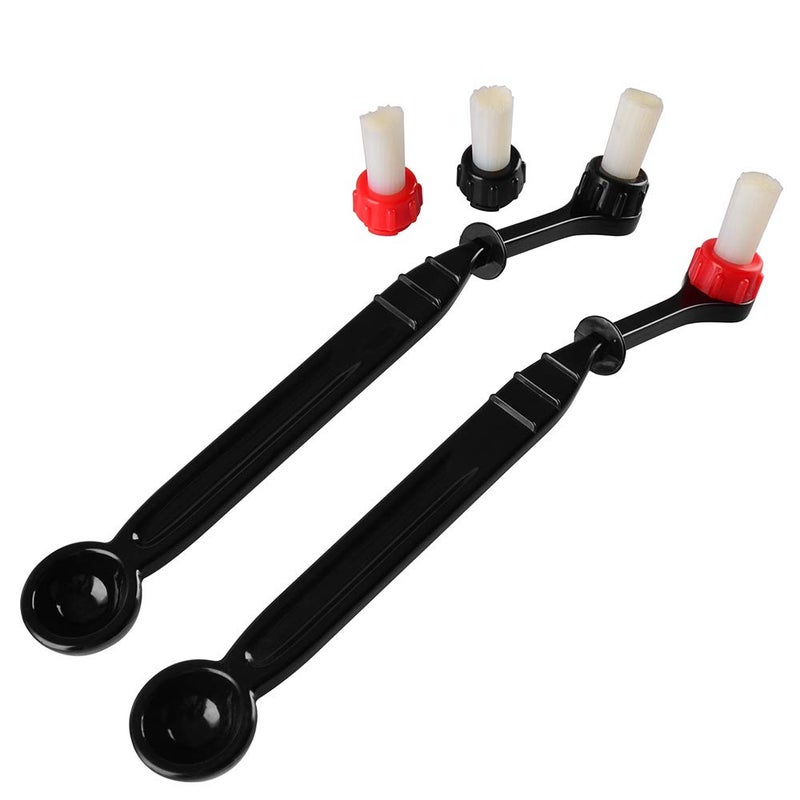 مجموعة فرش تنظيف ماكينة الإسبريسو CAFEMASY 2 قطع فرش تنظيف القهوة مع ملعقة و 2 رأس فرشاة قابل للفصل لتنظيف مطحنة القهوة والإسبريسو