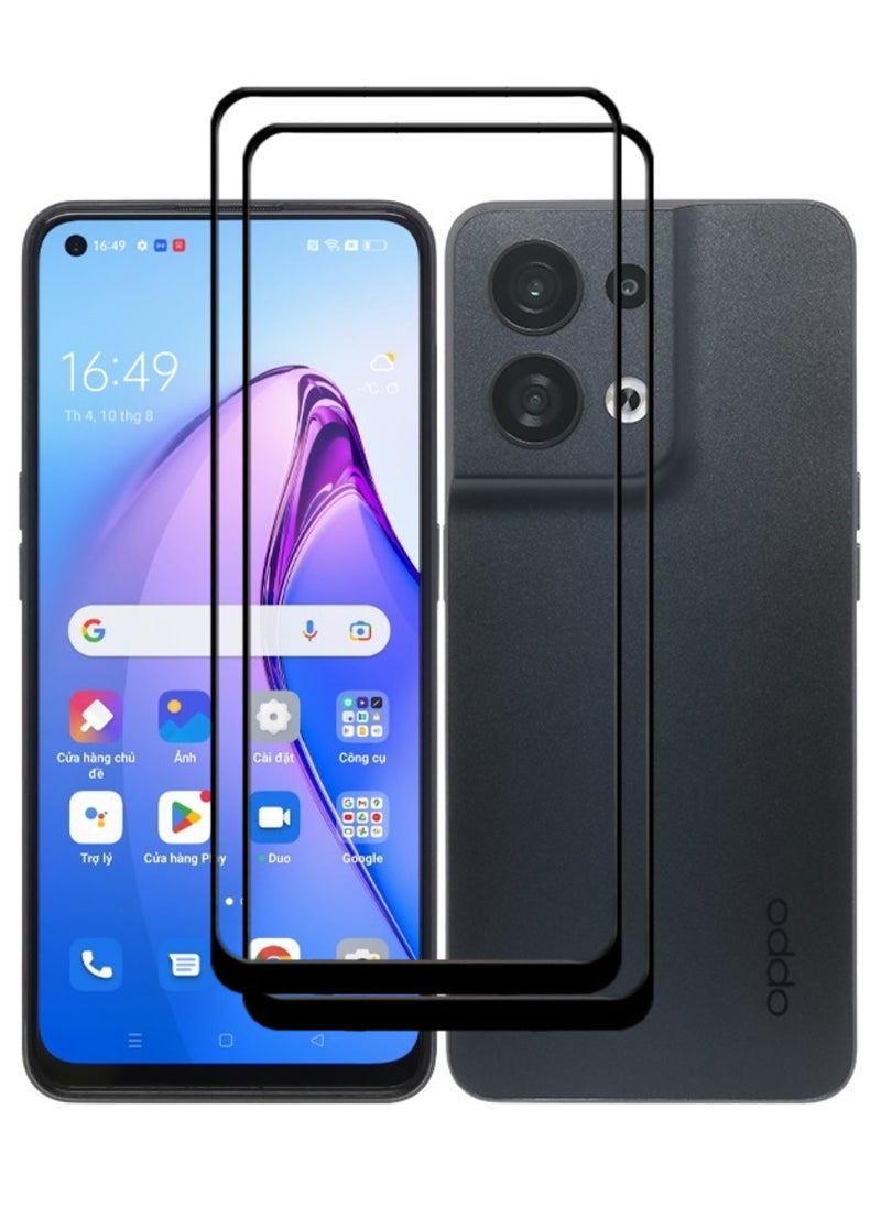 ACLIX 2 Pieces Antistatic ESD Dustproof Premium Quality High Definition Tempered Glass Screen Protector Designed For Oppo Reno8 - Image 1