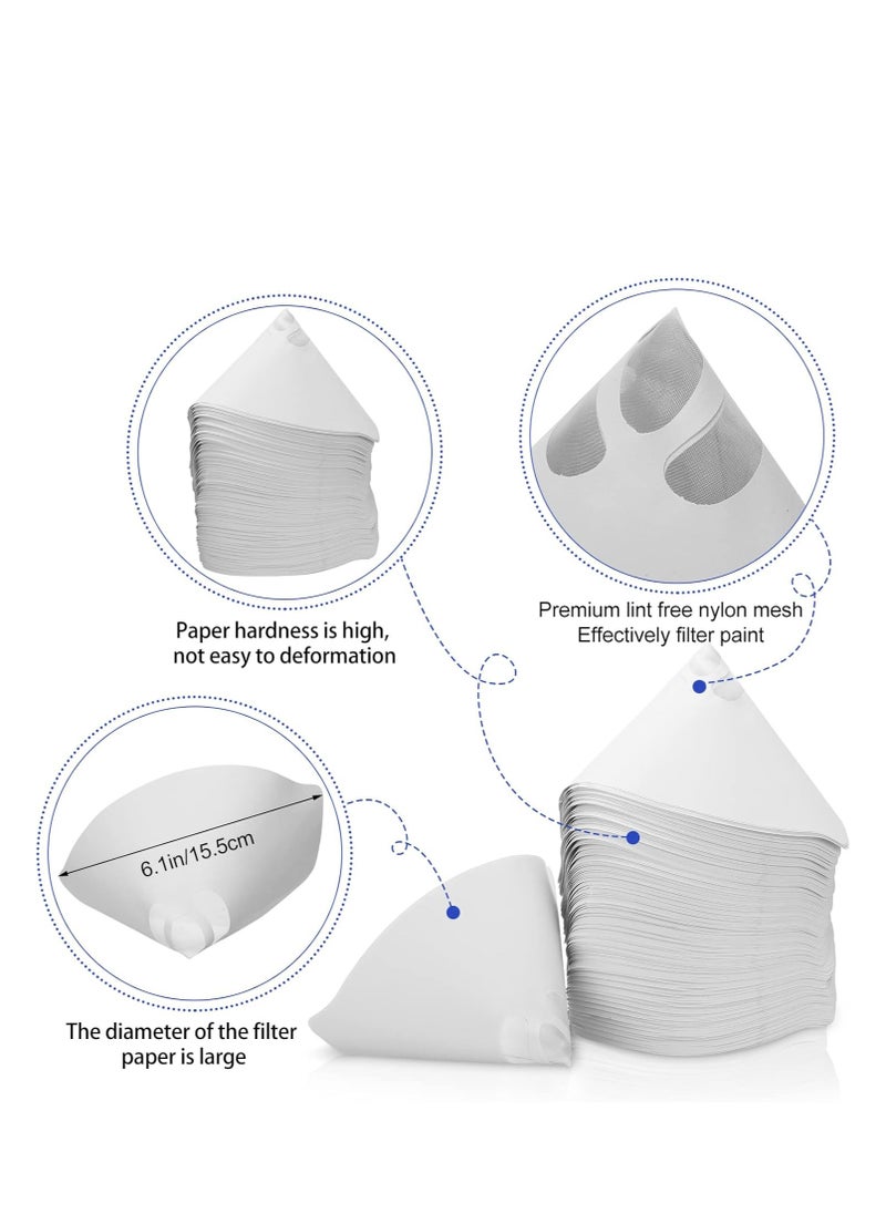 SYOSI - 100 Pcs Paint Strainers, Disposable Paint Filter Resin Filter Cone Paint Filter Screen, with 149 Micro Flow Nylon Mesh, for Automotive Spray, Guns Paint, Art Crafts Painting Projects - Image 1