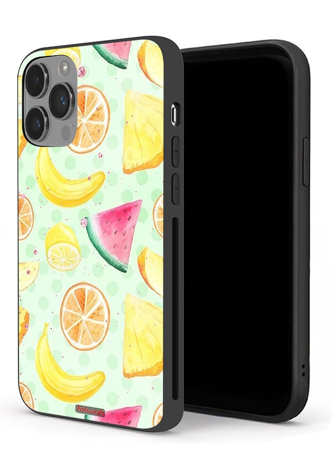Tolwak Apple iPhone 14 Pro Protective Case Fruits Watercolor Art - Image 1