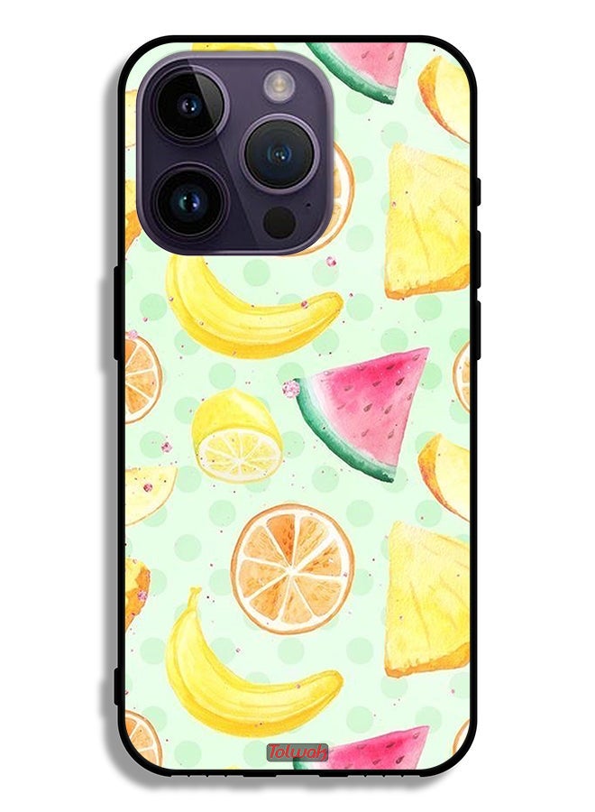 Tolwak Apple iPhone 14 Pro Protective Case Fruits Watercolor Art - Image 2