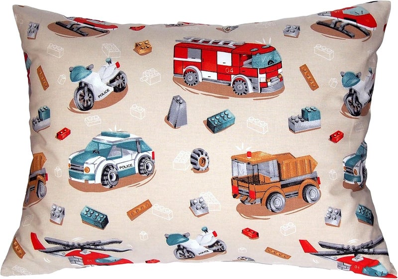 Comfy Turtles Cotton Toddler Pillowcase 13 x 18 - Police Pillow Case for Kids, Small Travel Pillow Case Toddler, Crib Pillows for Toddlers Bus Pillow Cover - Police - Image 1
